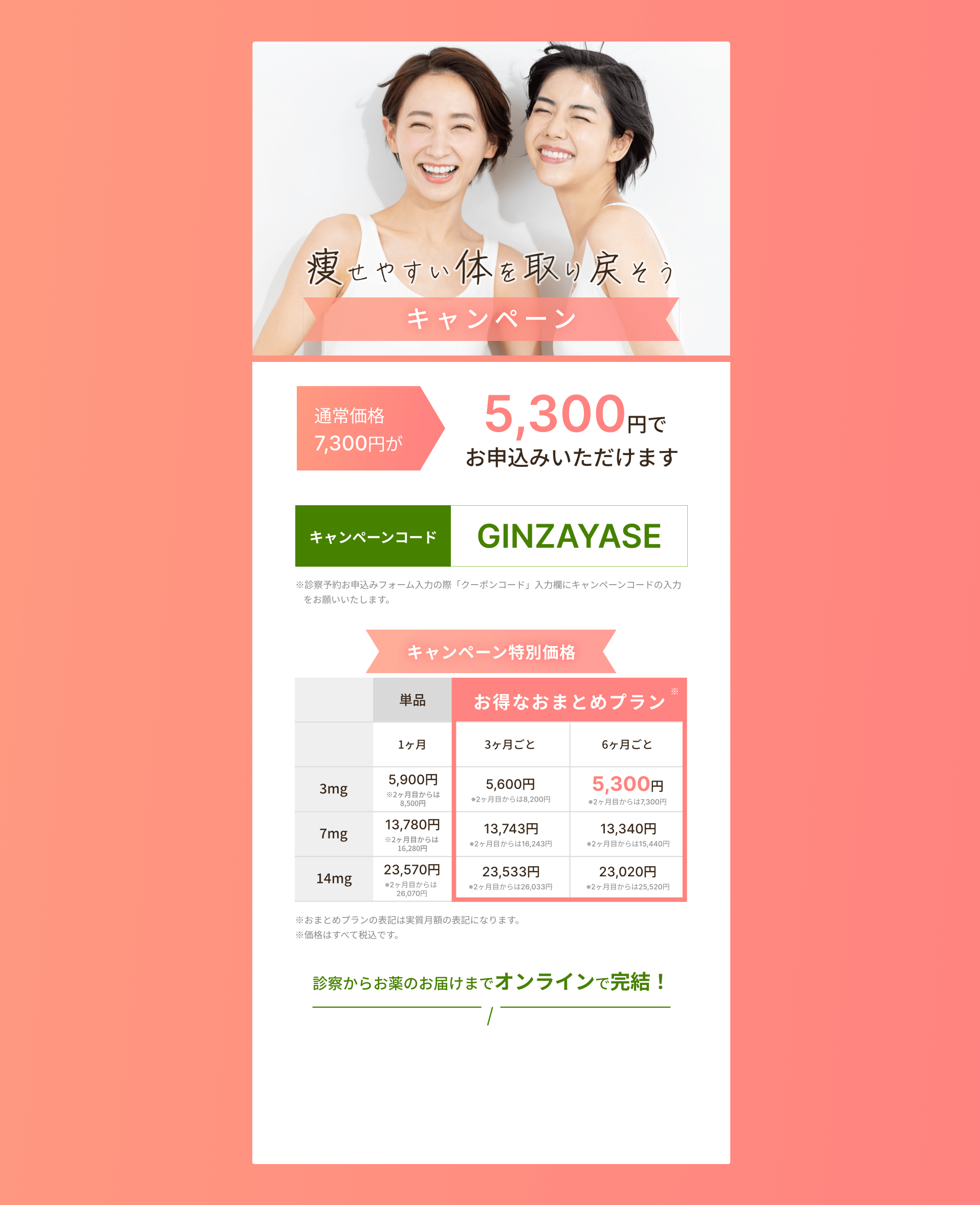 痩せやすい体を取り戻そうキャンペーン